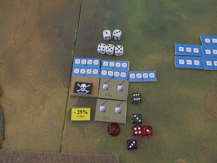 IMG_6274.JPG - ....denn nun brechen die Beduinen.... Das bedeutet die Verlustpunkte 9 und 10. Die Kreuzritter gewinnen die Schlacht! 10:4