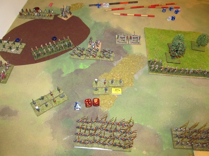 IMG_5421.JPG - Die Artillerie trifft. Der CT ist gut, aber die LF verliert eine Base.