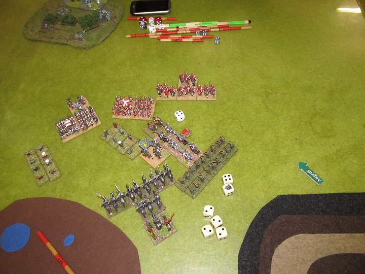 IMG_6735.JPG - Die Bögen haben verbreitert (Fehler!) und mit einem knappen 2:1 (nach reroll auf die 6)...