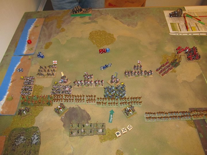 IMG_8963.JPG - Die dritte BG Speere droppt ebenfalls nach 1:3. Die Rerolls der superior mit General sind enorm wichtig für die arabischen Speere.