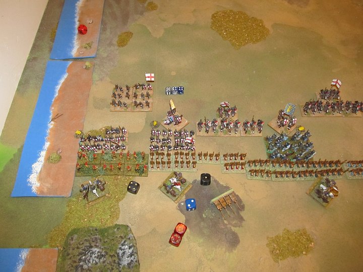 IMG_8964.JPG - In der Melee dreht sich dann die Sache erwartungsgemäß, da die arabischen Speere auf - sind. 2:3 und Basenverlust.